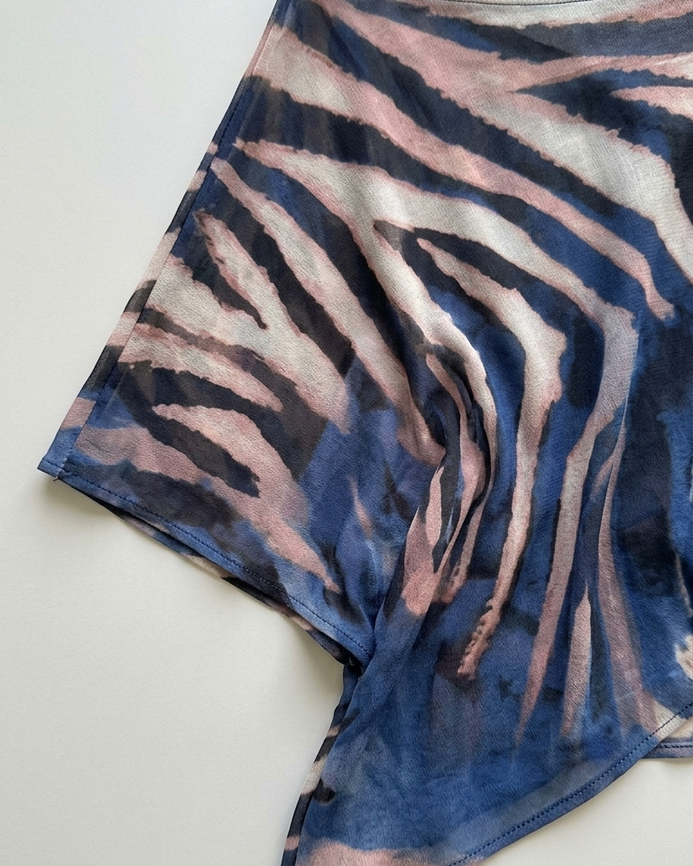 Blue Animal Print Sheer Sheer Fabric Mini Dress product image 2