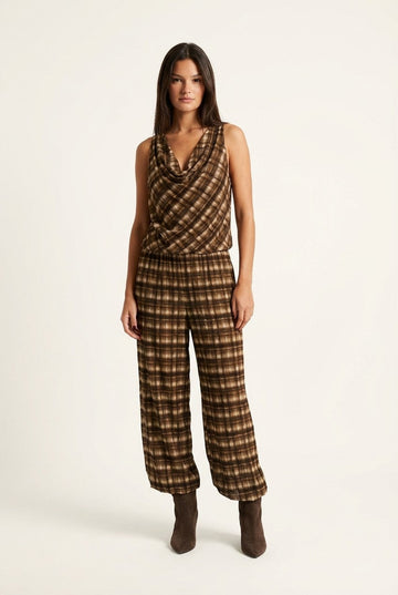Café Atelier Plaid Two-Piece Set