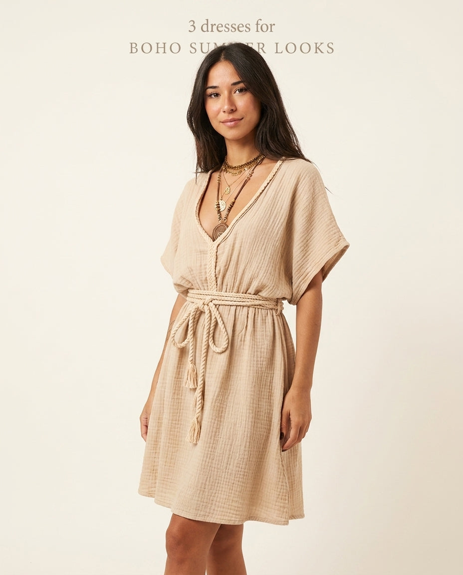 Brown Bloom Summer Fringe Maxi Dress Brown Maxi Dress with Asymmetric silhouette and Textured texture, side or back garment view for Resort Dinner, a polished coastal brunch, US East / Hamptons Elite by floravincie