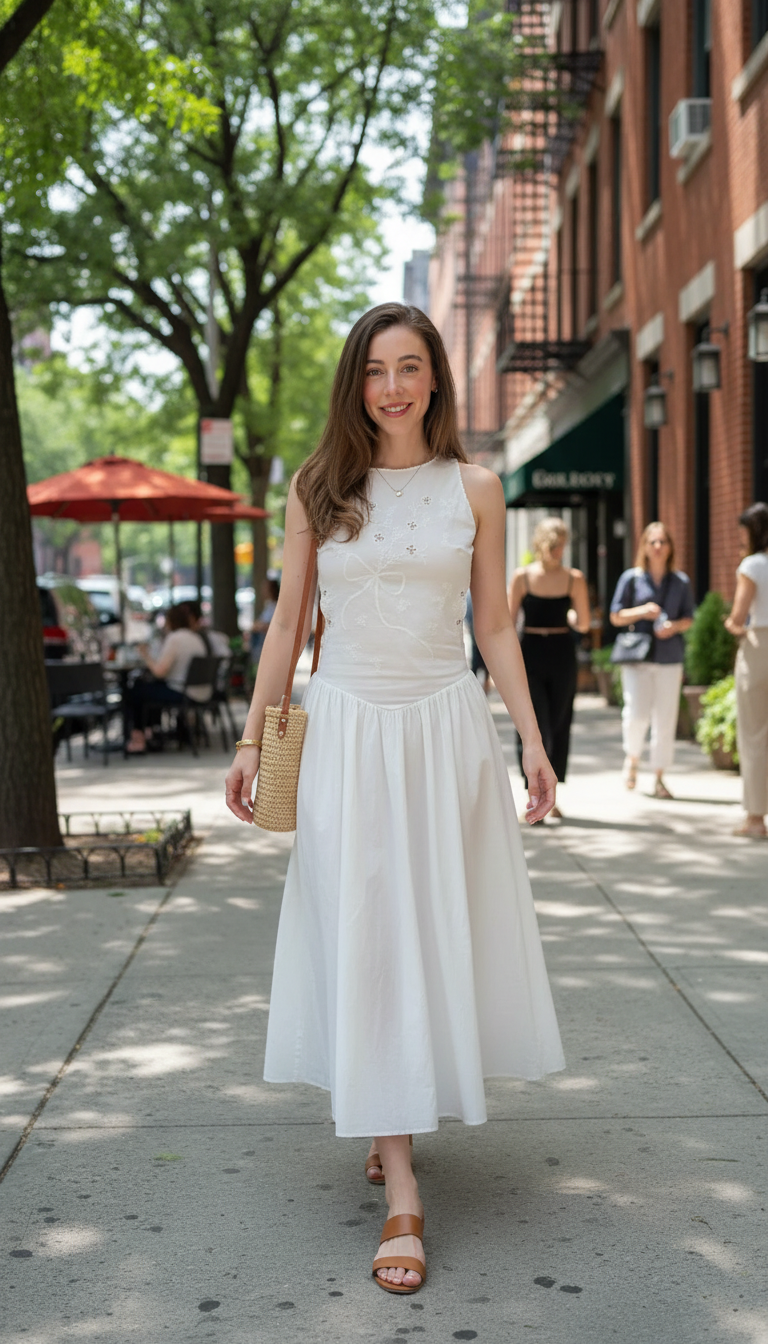White Embroidered Print Embroidered Embroidered Details Maxi Dress product image 5