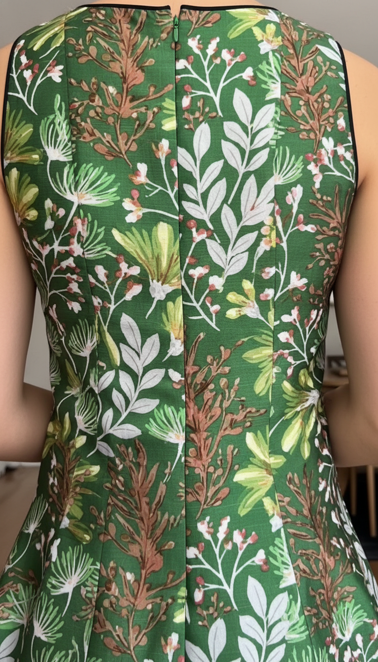 Green Floral Floral Pattern Flared Skirt Mini Dress product image 6