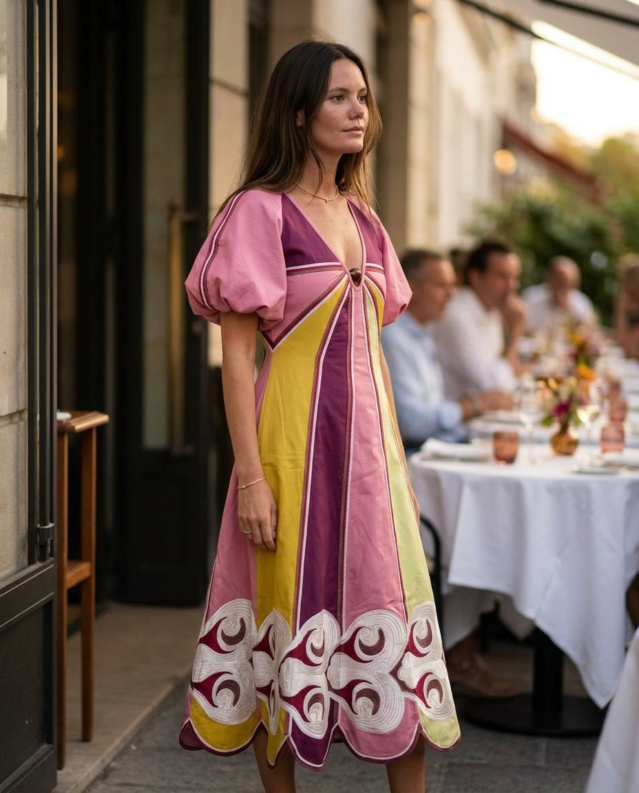 Pink Reverie Wedding Guest Embroidered Maxi Dress Pink Maxi Dress with Relaxed Fit silhouette and Textured texture, fabric and construction detail for Wedding Guest, a gallery evening, Fall current summer selling first with a light late-summer/pre-fall ac by floravincie
