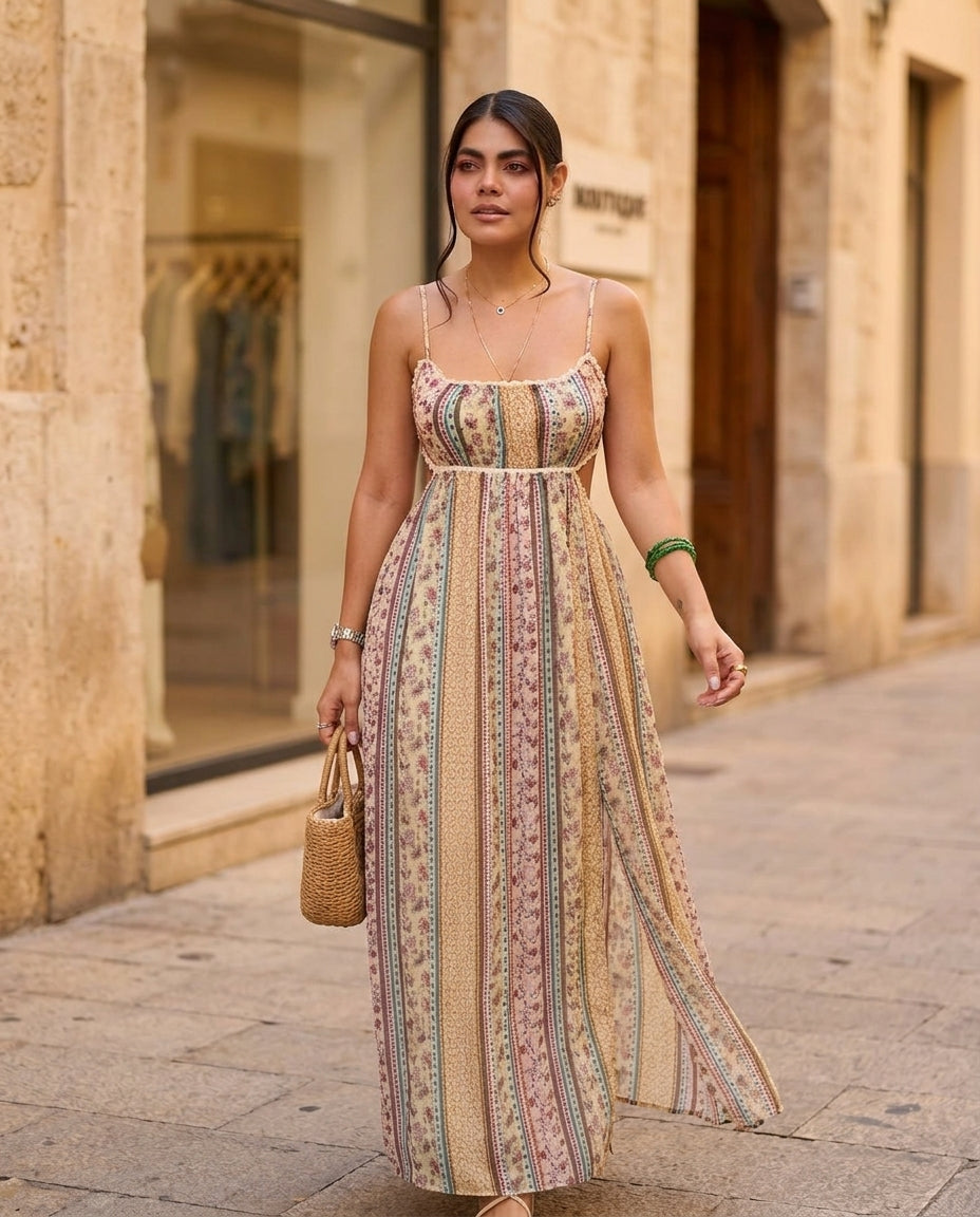 Butter Yellow Allure Resort Floral Maxi Dress Butter Yellow Maxi Dress with Relaxed Fit silhouette and Textured texture, fabric and construction detail for Resort Wear, Sunset in Malibu, US Coastal Glam