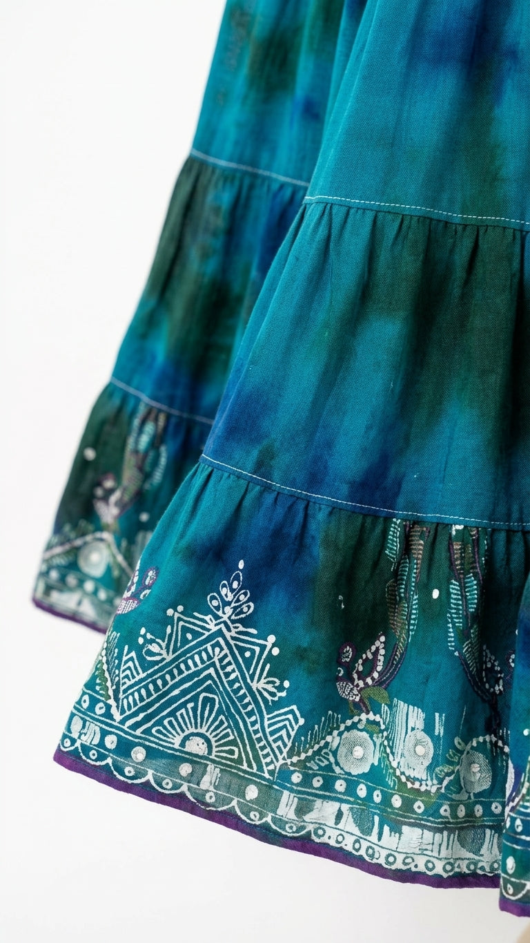 Teal Glow Wedding Guest Embroidered Maxi Dress Teal Maxi Dress with Relaxed Fit silhouette and Textured texture, additional styling view for Wedding Guest, a fall city dinner, Fall current summer selling first with a light late-summer/pre-fall accent: mak by floravincie