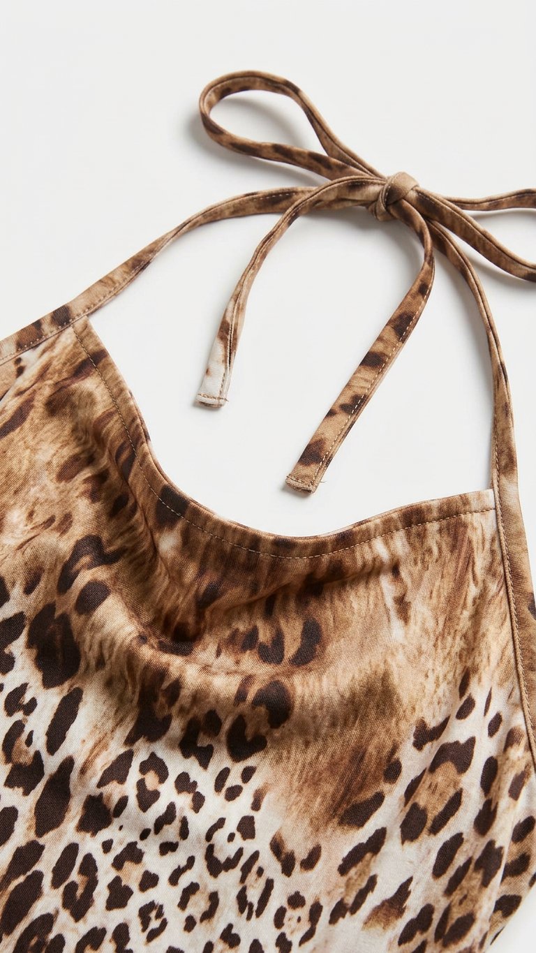 Brown Poise Wedding Guest Animal Print Maxi Dress Brown Maxi Dress with Asymmetric silhouette and Ribbed Knit texture, additional styling view for Wedding Guest, an office-to-dinner transition, Fall current summer selling first with a light late-summer/pr by floravincie