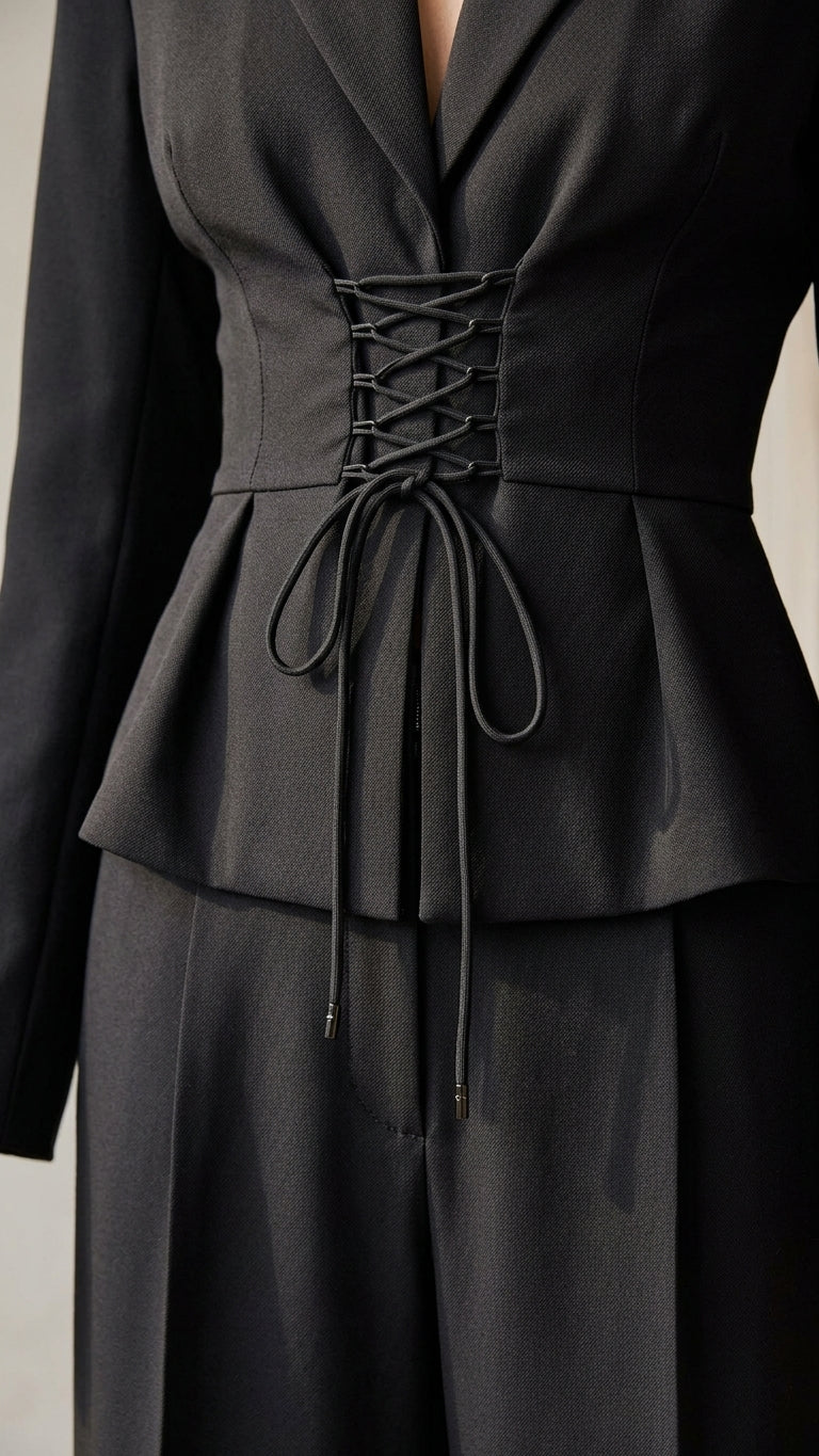 Black Bloom Wedding Guest Textured Jumpsuit Black Jumpsuit with Wide-Leg silhouette and Textured texture, additional styling view for Wedding Guest, a cafe plan, Fall current summer selling first with a light late-summer/pre-fall accent: make it wearable by floravincie