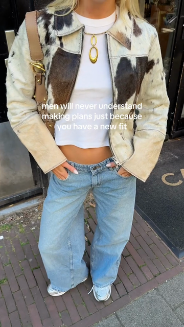 Cow - Print Faux Fur Jacket