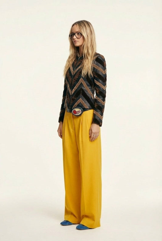 Retro Prism Pattern Knit Jacket