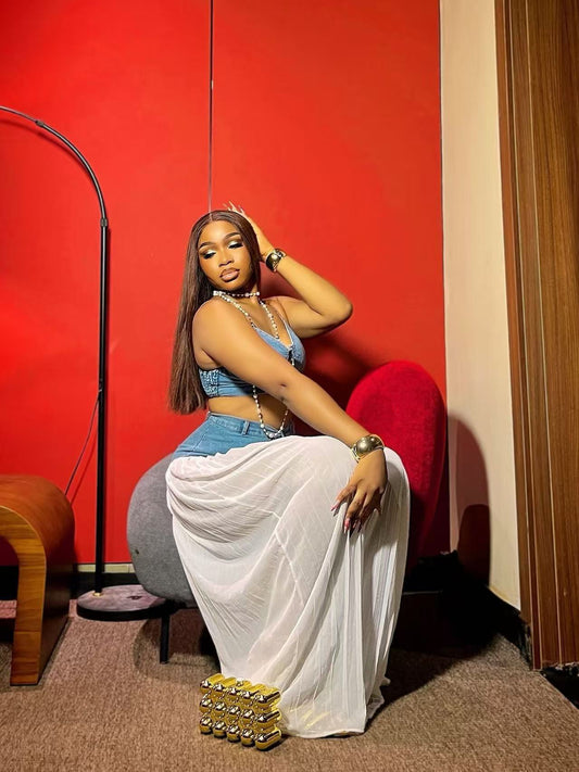 Embellished Denim Set