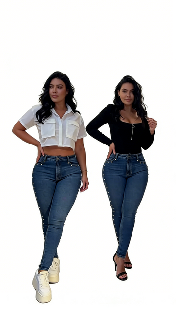 Dark washed slim-fit jeans
