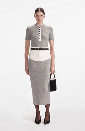 Gray knitted suit