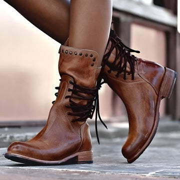 Anastasia | Leather Lace-Up Boots