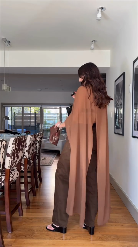Sheer Longline Cape   Style Top