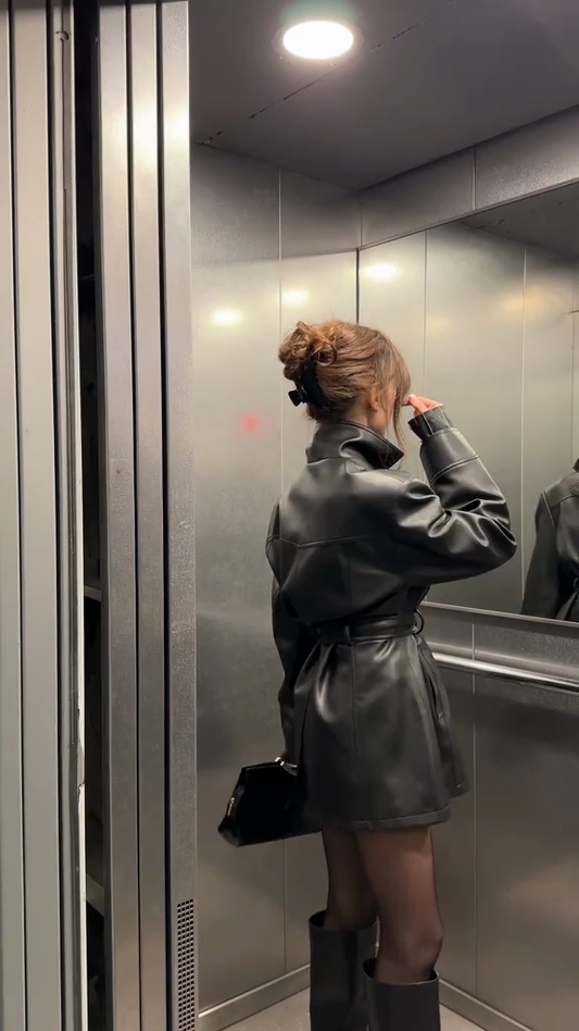 Belted Leather Jacket