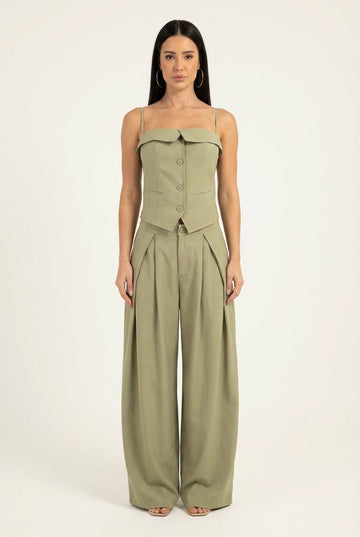 Tailored Vest & Wide-Leg Pants Set