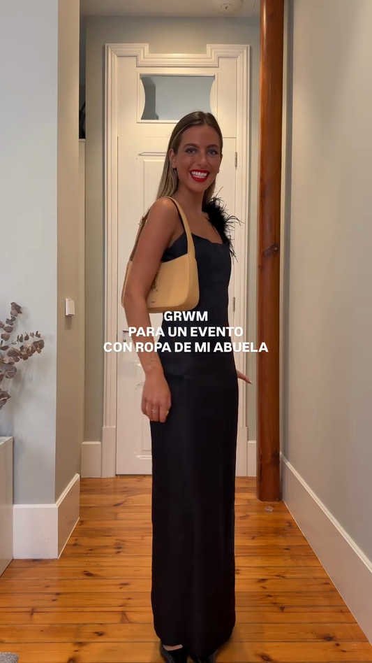 Satin Maxi Dress with Feather Detail