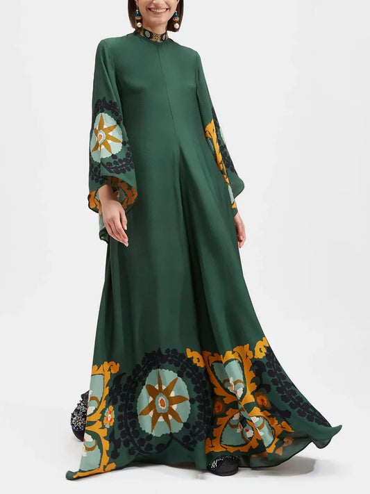 Multicolor Relaxed Printed Maxi Dress