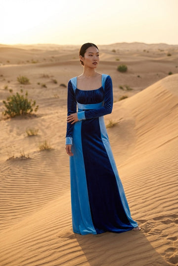 Seraphine Velvet Square Neck Maxi Dress