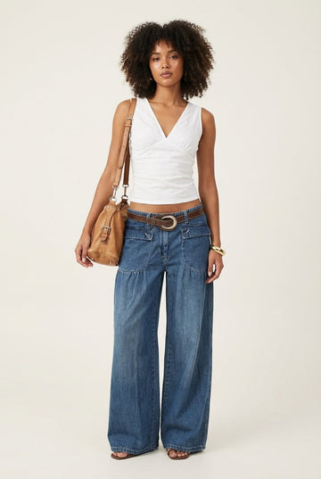 Vintage High Waist Wide Leg Jeans for Women – Relaxed Fit Casual Denim Pants