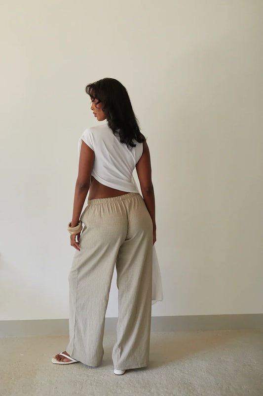 White Asymmetrical Draped Top