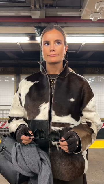 Printed fur jacket