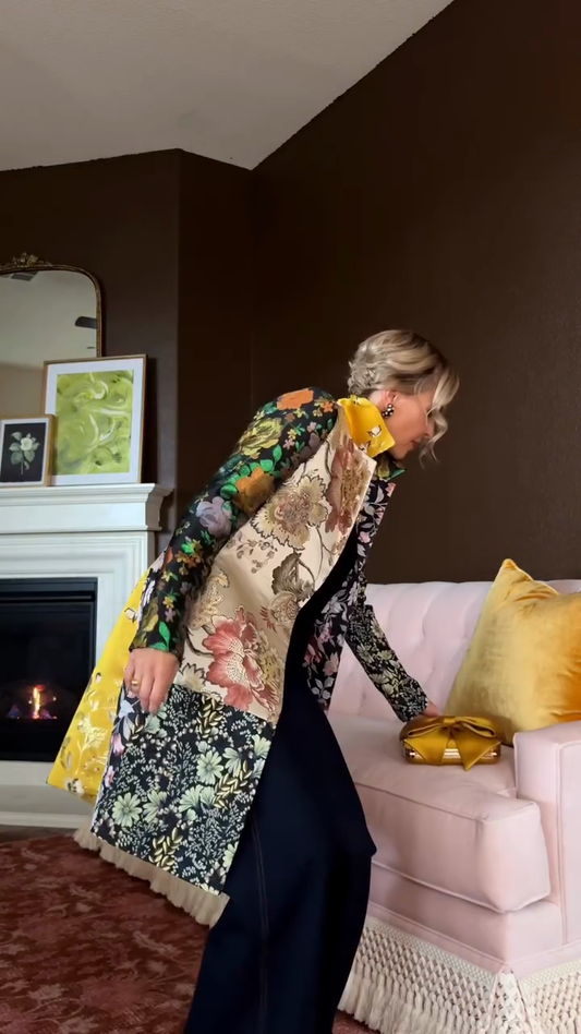 Limited edition jacquard coat embellished sweater