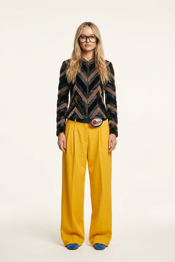 Retro Prism Pattern Knit Jacket