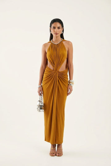 Soleia Drape Cutout Evening Dress
