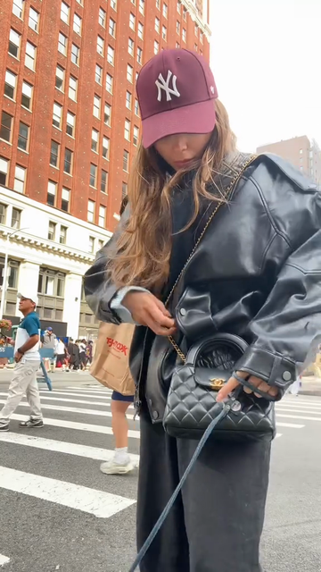 Black Leather Bomber Jacket