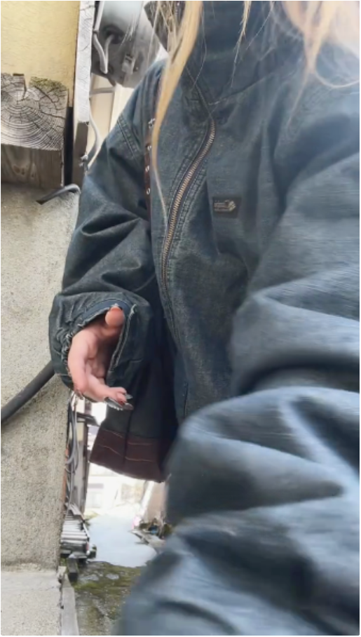 Washed Denim Puffer Jacket