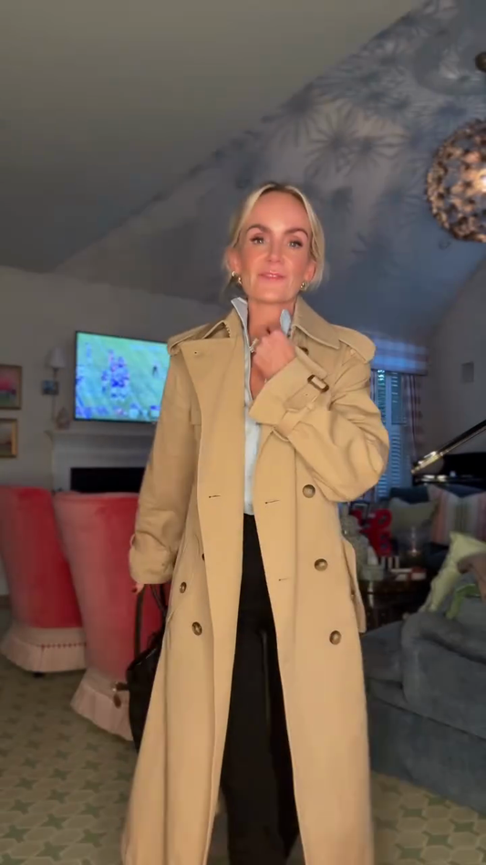 Beige Double-Breasted Trench Coat