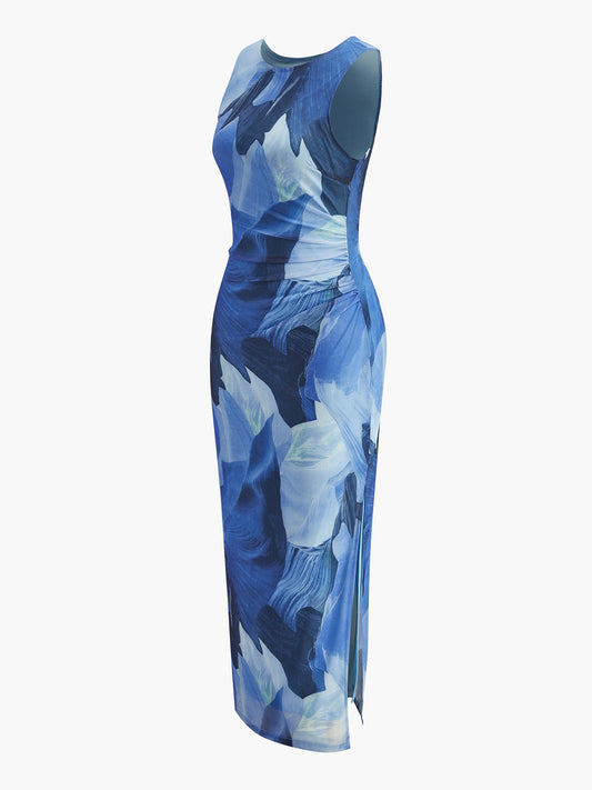 Sleeveless Floral Print Dress