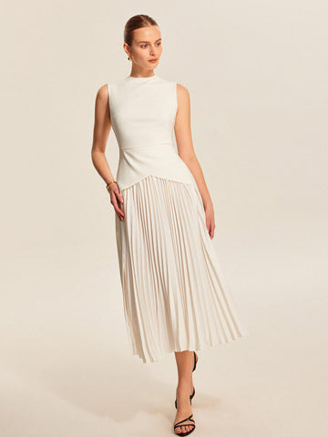 Sleeveless Pleated Dress
