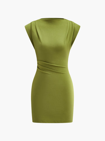 Draped Detail Sleeveless Dress