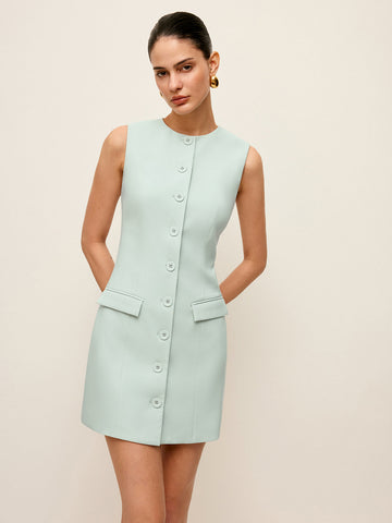 Button Front Dress With Pockets