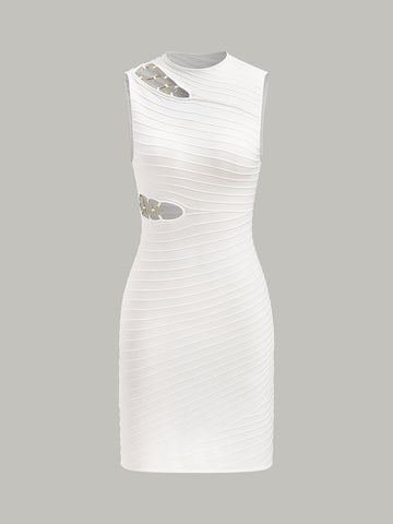 Cut-Out Chain Detail Knit Dress