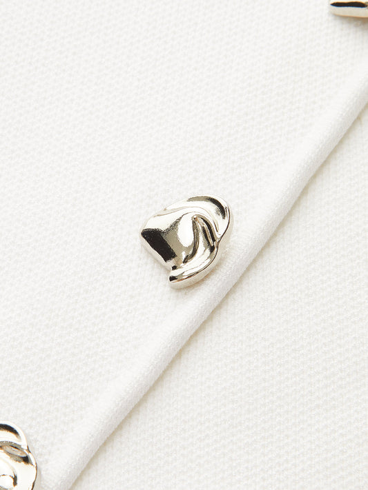 Sleeveless Slit Mini Dress with Metal Decor