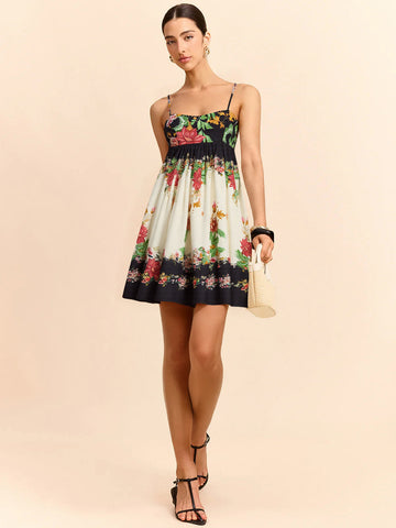 Floral Print Spaghetti Strap Mini Dress