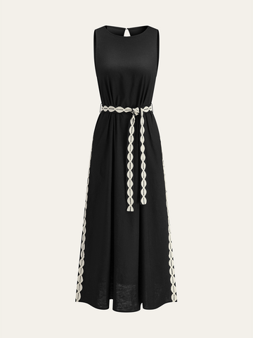 Contrast Trim Maxi Dress