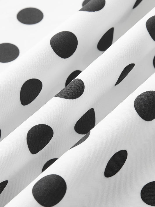 Polka Dot Sleeveless Midi Dress