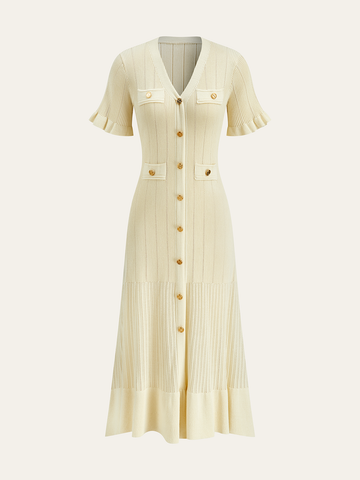 Knit Cardigan Midi Dress