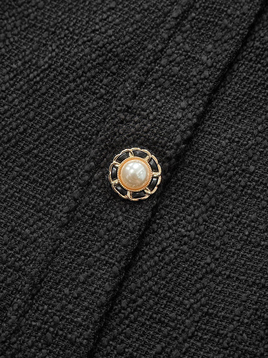 Tweed Sleeveless Button Mini Dress