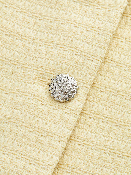 Tweed Square-Neck Button Mini Dress