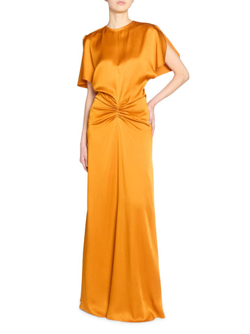 Orange satin dress