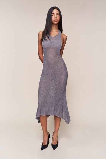Sheer Knit Halter Midi Dress
