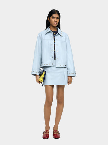 Stud  Leather Trucker Jacket