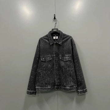 Sequin Mesh Denim Jacket