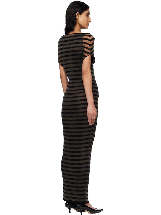 Long Viscose Mariniere Striped Dress