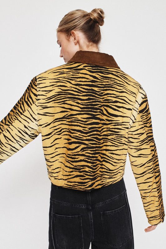 Tiger striped cotton twill jacket