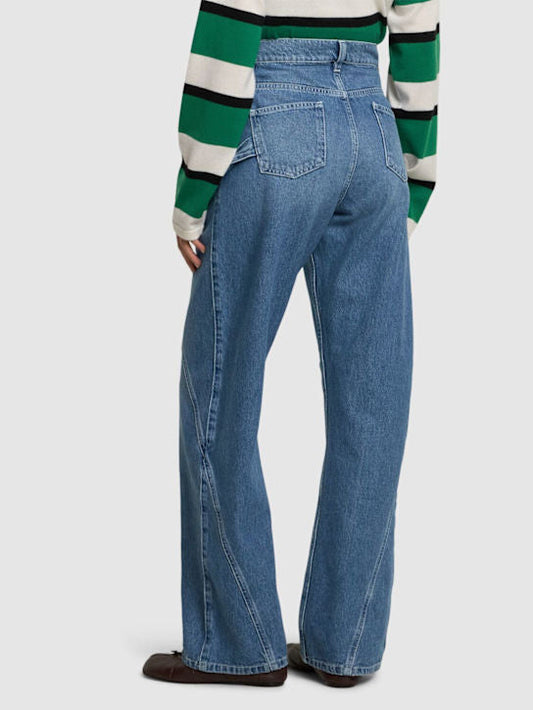 Asymmetrical denim trousers